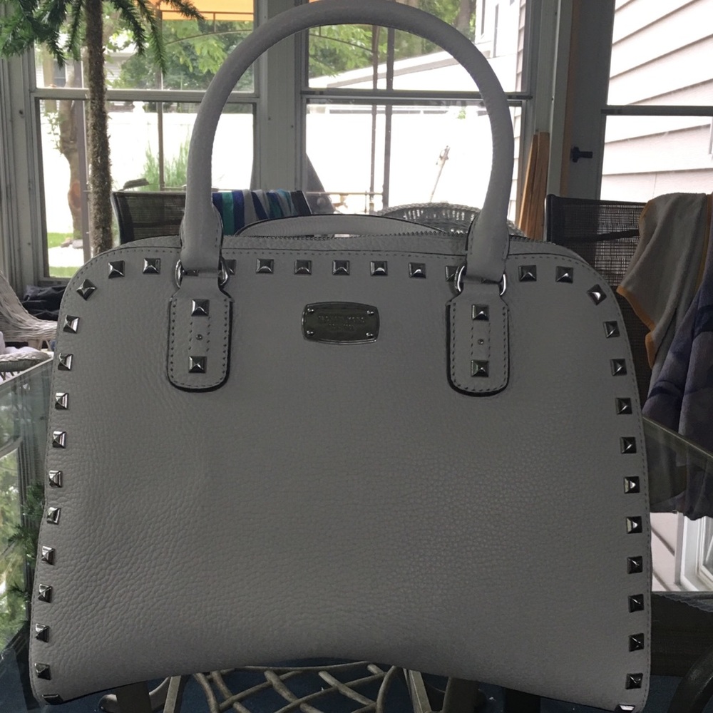 NWT MICHAEL KORS SANDRINE STUD SATCHEL CROSSBODY
